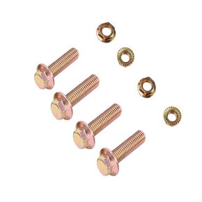Rwraps 4 Set M8-1.25x40mm Flanged Head Bolt and nut,Exhaust Manifold Bolt Replacement for Exhaust Hardware Kit