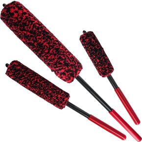 Dura-Gold Wheel Detailing and Cleaning Brushes, Pack of 3 Sizes - Durable Dense, Soft Synthetic Wool Microfiber - Clean Detail Auto Wheels, Rims, Grills, Tight Locations, Remove Road Grime, Brake Dust