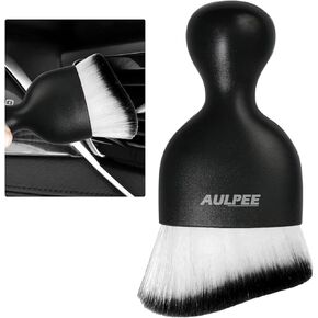 Alupee Car Detailing Brush, Curved Soft Bristles Auto Removal Dust Collectors, Universal Vehicle Dashboard, Air Conditioner Vents etc RV Interior Cleaning Tool Accessories (Black)