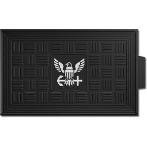 FANMATS 13407 U.S. Navy Heavy Duty Vinyl Medallion Outdoor Door Mat - 19.5in. x 31in.