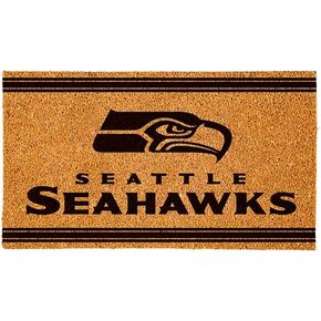 Team Sports America NFL Seattle Seahawks Natural Coir Door Mat | Indoor and Outdoor Entryway | 28 x 16 Inches | Non Slip Back | Welcome Floor Mats | Muddy Dog Paws | Front Door Entrance Home Décor in Saudi Arabia