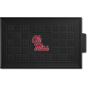 FANMATS 11781 Ole Miss Rebels Heavy Duty Vinyl Medallion Outdoor Door Mat - 19.5in. x 31in.