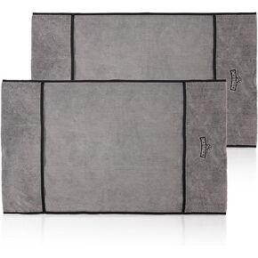 Microfiber Dog Towels Set Absorbent: 2 Pack Quick Dry Large Dog Towel for Drying Dogs - Super Soft Pet Bath Grooming Towels for Cat Dogs Mobile Groomers(24 * 40 inch, Grey)