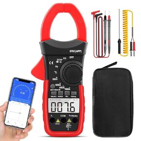 Digital Clamp Meter Multimeter 4000 Counts Amp Voltage Tester with APP, Capacitance, Voltage, Resistance, True RMS AC Current, Audible Continuity, Diode Test, Temperature, Non-Contact Multimeter