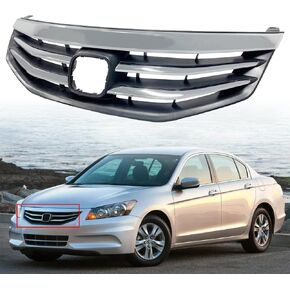 MATMACRO Chrome Front Upper Bumper Grille Compatible For Honda Accord Sedan 4 Door Hood Grill Radiator 2011 2012 HO1200203