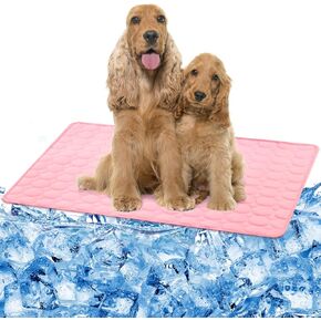 SHEJIZE Dog Cooling Mat Dog Cooling Pad Self Cooling Blanket, Washable Cooling Mat for Dogs, Pet Cooling Mat Keeps Pets Cool in Summer Heat, Resuable Fabric Cooling Mat (Blue, 20x16inch/50x40cm)