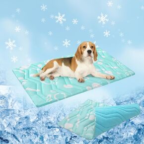 BEAUTYZOO Upgrade Dog Cooling Mat Extra Large, Reversible Self-Cooling Mat for Dogs, Thicken Pet Ice Cool Pad Blanket for Summer Kennel Sofa Bed Floor Car Seat, Machine Washable&Foldable, 36"x23"