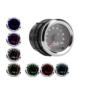Tacho Gauge,Tachometer Gauge for Car 7 Colors Tachometer 0 To10000Rpm Gauge 52Mmn Universal Tachometer Revolution Meter with Stepping Motor Improved Sensitivity,Tachometer Gauge for Car for Most Cars
