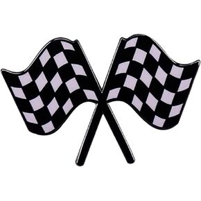 Racing Flag Enamel Pin Black and White Checkerboard Badge Clothing Hats Bags Decoration