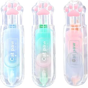 Correction Tape, Mini Retractable Correction Tape Pen, with Aesthetic Cute Cat Paw Applicator,for Back To School Office Supplies.