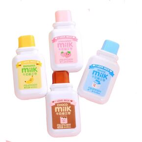 Brccee AC 4PCS Milk Bottle Correction tape Kawaii Cartoon Stationery Cute Students School Office Supplies (Brown, Blue, Yellow, Pink - Delivery with Random Color)