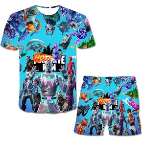 Kids Battle Royale Shirt Two-Piece Game T-Shirt Suit 3d Printed Top Set For Boys/Girls in Saudi Arabia