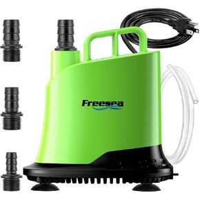 FREESEA Submersible Water Pump For Fountain: 400 GPH 25W Adjustable Small Sump Pump