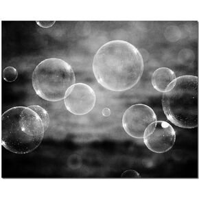 Black and White Bathroom Wall Art 8x10" Unframed Print - Bubbles Picture for Kids Bathroom Decor, Abstract Nursery Artwork, Bath Picture - Not Framed