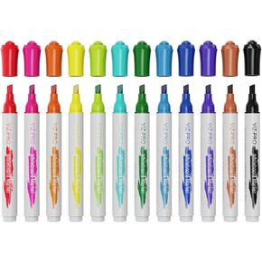 VIZ-PRO Dry Erase Markers, Fine Bullet Tip, 3 Assorted Colors, 12-Count Low-Odor Whiteboard Pens