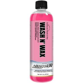 Nanoskin WASH N' WAX Wash & Wax with Carnauba 5 Gallons - Car Wash and Car Wax Cleans & Shines in One Step | Works with Foam Cannon, Foam Gun, Bucket Washes, Pressure Washer | Carnauba Wax Protection