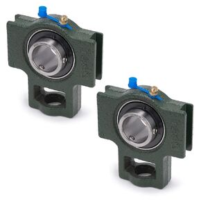 XIKE 2 Pcs UCT208-24 Bore 1-1/2" Pillow Block Take-Up Mounted Ball Bearings, Solid Cast Iron Base and Self Aligning Chrome Steel
