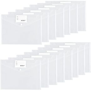 جيب مجلدات شفاف A4، FOME 15 مغلفًا بلاستيكيًا مع مجلدات مستندات بزر كبس مقاس A4 مع جيب ملصق لتنظيم العمل في المدرسة والمنزل والمكتب in Kuwait