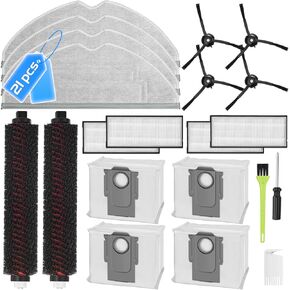 Accessories for Roborock S8 Pro Ultra Robot Vacuum, Replacement Parts with 2 Cleaning Brush, 4 Dust Bags, 4 Filters, 4 Mop Pads, 4 Side Brushes