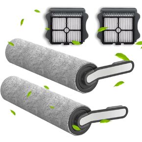 Rebirthcare Floor ONE S5 Replacement Set for Tineco Floor One S5 / S5 Pro / S5 Pro 2 / S5 Cordless Wet Dry Vacuum Cleaner, Include 2 Brush Rollers and 2 HEPA Filters