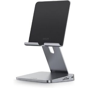 Anker , 551 USB-C Hub (8-in-1), with Foldable Tablet Stand, Dock, 4K HDMI, 2 USB-A Data Ports, for iPad Pro 5th Gen / iPad Air 5th Gen/iPad Mini 6th and Later (Silver)