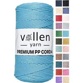 VollenYarn 2mm Polyester Macrame Cord,251 yds,Crochet Thread, Polyester Rope 100% Polypropylene,Polyester Crochet Bag Yarn,Thread for Macrame and Home Decoration (Dark Grey)