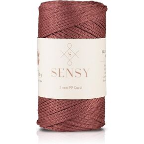 Sensy Premium 3mm 131 Yards Polyester Rope 100% Polypropylene Cord Macrame Cord 3mm Crochet Bag Cord Macrame Rope Crochet Thread Gift for Knitter (Black)