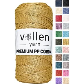 VollenYarn 2mm Polyester Macrame Cord,251 yds,Crochet Thread, Polyester Rope 100% Polypropylene,Polyester Crochet Bag Yarn,Thread for Macrame and Home Decoration (Dark Grey)