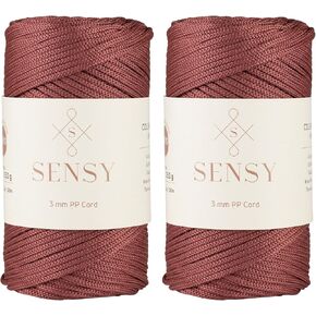 Sensy Premium 3 مم 131 ياردة حبل بوليستر 100% سلك بولي بروبيلين سلك مكرامية 3 مم حقيبة كروشيه حبل مكرامية حبل كروشيه هدية للحياكة (أسود) in Kuwait