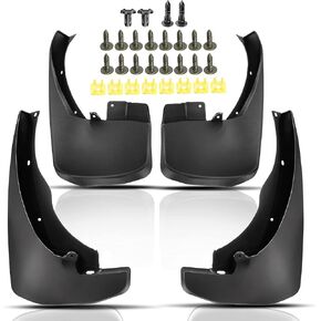YHTAUTO Set of 4 Mud Flaps Splash Guards Accessories Replacement for Nissan Frontier 2005-2022 Pickup 4-Door, Front and Rear LH RH, Black
