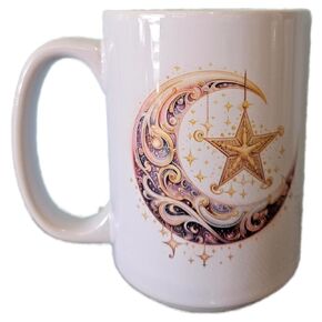 Star Moon Ceramic Coffee Mug 15 oz