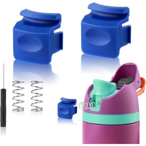 2pcs Replacement Button Compatible with Owala FreeSip 24oz 32oz, Water Bottle Lid Mouth Push Switch Top Cap Seal Stopper Replacement Parts for Owala 19/24/32/40oz Accessories, Dark Blue