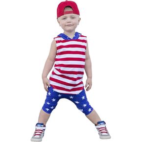 LYSMuch Kids 4th of July Outfit Toddler Boys Independence Day Clothes Tank Top American Flag Shorts Sets Summer Clothes