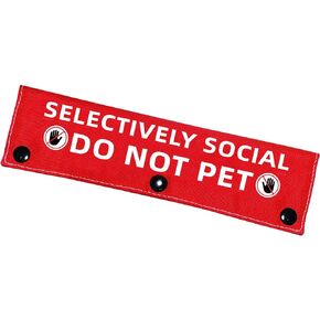 Advivio Selectively Social Do Not Pet, Red Funny Dog Leash Sleeve Wrap Sleeve, Pet Birthday Gift Dog Owner Gift
