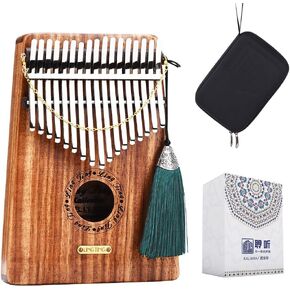 LingTing Solid Wood Kalimba Thumb Piano 17 Keys with Tune Hammer Waterproof Protective Box Portable Mbira Finger Piano Professional Gifts for Kids and Adults Beginners Music Lovers