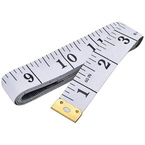 Soft Tape Measure Double Scale Body Sewing Flexible Ruler for Weight Loss Medical Measurement Tailor Craft Vinyl Ruler, Has Centimetre on Reverse (White)