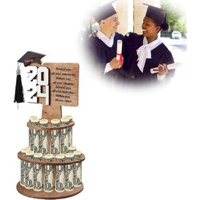 2024 Graduation Gift Money Holder,Cash Gift Ideas for Graduation Unique Greeting Cards Cash Holder,Double-Layer Cash Holders with 25 Holes Money Organizer for Graduation Party Supplies (White) in Kuwait