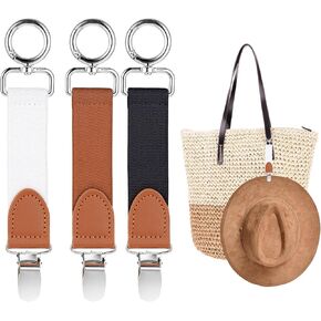 Mabor Hat Clip for Travel on Bag Elastic Hat Clips for Travel Hat Bag Clip Hands-Free Hat Holder Accessories for Traveling Metal Cap Clip for Handbags Backpack Luggage