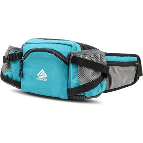 Fanny Pack Waist Bag with Water Bottle Holder for Men Women Running Hiking Travel Dog Walking Workout Cycling Outdoor (Black)