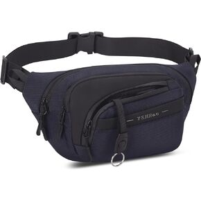 YSHHao Fanny Pack for Women Men Crossbody Bag with Large Capacity Waterproof Bum Bag with Key Holder Belt Bag with Adjustable Strap Waist Pack for Running Travel Hiking Cycling (Black)