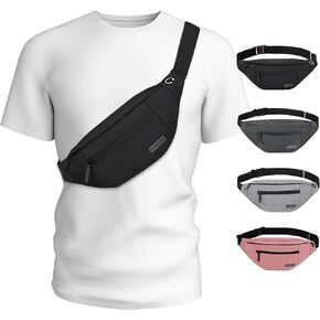 MAXTOP Large Crossbody Fanny Pack with 4-Zipper Pockets,Gifts for Enjoy Sports Festival Workout Traveling Running Casual Hands-Free Wallets Waist Pack Phone Bag Fits All Phones
