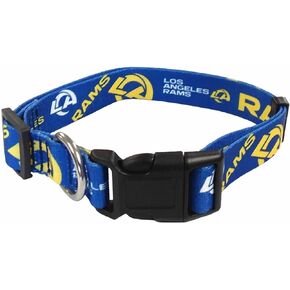 Littlearth Unisex-Adult NFL Los Angeles Rams 2 Pet Collar, Team Color, Large (320101-RAMS-L-2)