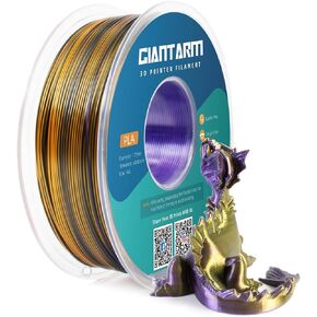 GIANTARM Silk PLA 3D Printer Filament, Triple Color Tri-Extrusion 1.75mm 3D Printing PLA Filament, Shiny Silk PLA, Dimensional Accuracy +/- 0.03 mm, 1kg/2.2lbs