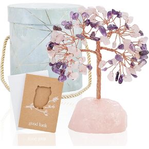 ZenBless 7 Chakra Healing Crystals Stones Tree of Life, Feng Shui Money Tree,Little Fake Bonsai Tree Crystal Zen Spiritual Home Living Room Cubicle Office Desk Decor and Accessories for Women(Mix)