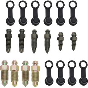 The Lord of the Tools 10Pcs Hollow Bolt Bleeder Screw M6x1mm M7x1mm M8x1.25mm M10x1mm M10x1.25mm with Rubber Cap for Motorcycle Brake Master Cylinder Exhaust Screw Replacement