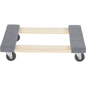 Vestil HDOC-1624-9 Hardwood Dolly with Carpet End, 900 lbs Capacity, 24" Length x 16" Width x 5-3/4" Height Deck