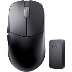 Lamzu Atlantis Mini 4K Wireless Gaming Mouse, Ultra Lightweight 51g, 26000 DPI, Symmetrical, Mechanical Switch, Silver TTC Encoder, PAW3395 Sensor, MCU Nordic 52840-4k Dongle Included