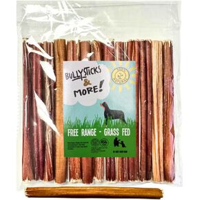 BULLYSTICKS & MORE عصي الفتوة مقاس 6 بوصات (رقيقة 6 بوصات - 15 قطعة) | العصي الفتوة للكلاب | 100% لحم بقري يتغذى على العشب | اختيار الآباء الكلب الفتوة عصا الكلب يمضغ | عظام الفتوة in Kuwait