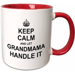 3dRose Keep Calm and let Grandmama Handle it fun funny grandma grandmother, Black Mug, 11 oz