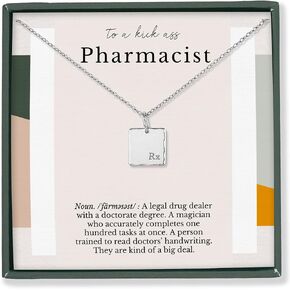 HOPE LOVE SHINE Pharmacist Graduation Gift, PharmD Graduation Necklace Gift, Doctor of Pharmacy, Rx Charm 14K gold-filled, Sterling Silver necklace
